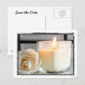 Kaart met kaars en roos (Voorkant / Achterkant)