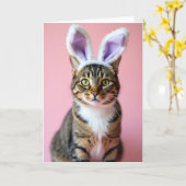 Kaart met kat met bijzondere oren (Gele Bloem)