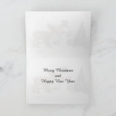 Kaart met kerst in het dorp Reindeer en Snowman (Binnen)