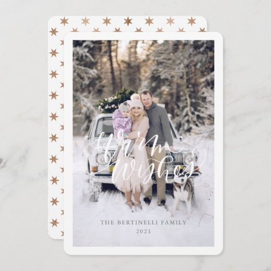 Kaart met kerst met kerst met platte vakantiekaart (Voorkant / Achterkant)