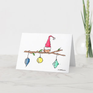 Kaart met kerst voor gnome, Twig en Ornaments