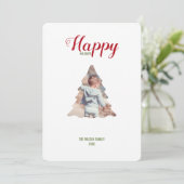 kaart met  kerstboomfoto's (Staand voorkant)