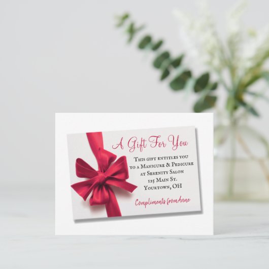 Kaart met kerstcadeau (Staand voorkant)