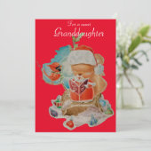 Kaart met kerstcadeautjes voor kleindochter (Staand voorkant)