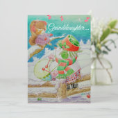 Kaart met kerstcadeautjes voor kleindochter (Staand voorkant)