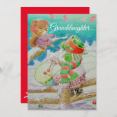 Kaart met kerstcadeautjes voor kleindochter (Voorkant / Achterkant)