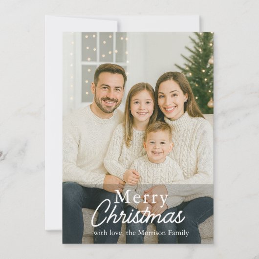 Kaart met kerstfeestdag voor de moderne familie (Voorkant)