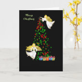 Kaart met kerstlampjes met Angels (Gele Bloem)