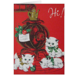 Kaart met Kerstmis Kittens Holiday