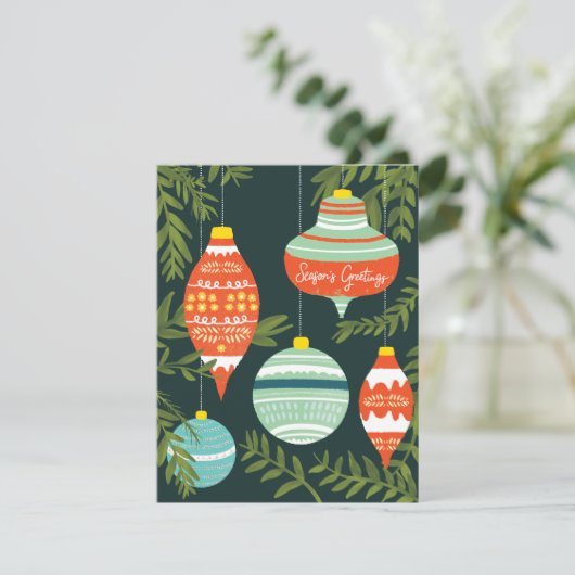 Kaart met kerstsieraarten voor sasons (Staand voorkant)