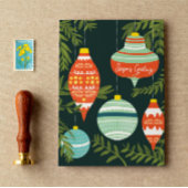 Kaart met kerstsieraarten voor sasons