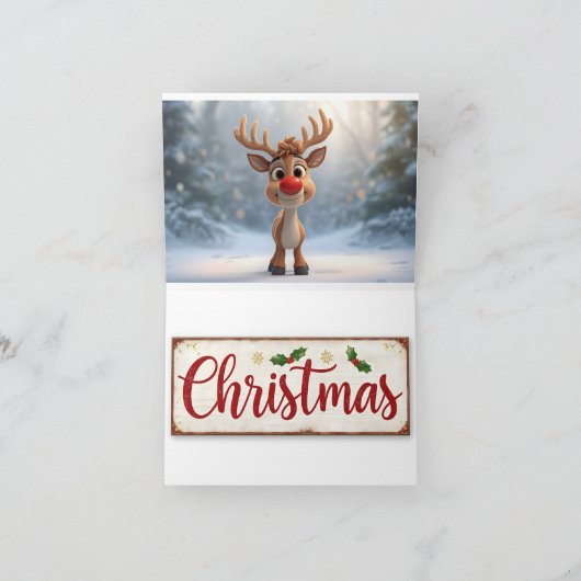 kaart met kersttekst en kerstafbeeldingen (Binnen)