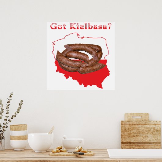 Kaart met Kielbasa Poster (Keuken)
