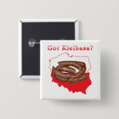 Kaart met Kielbasa Vierkante Button 5,1 Cm (Voorkant /achterkant)