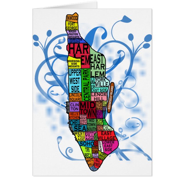 Kaart met kleurcode Manhattan (Voorkant)