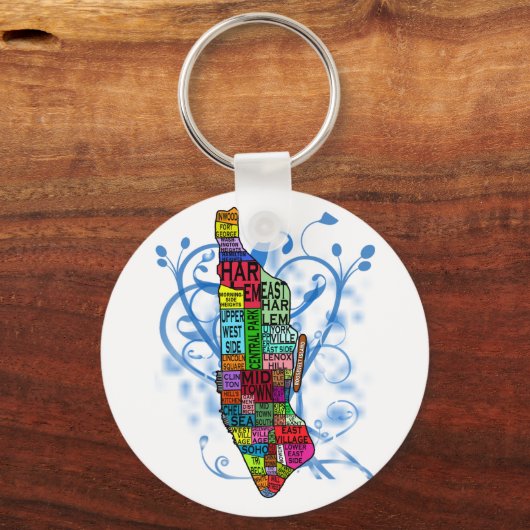 Kaart met kleurcode Manhattan Sleutelhanger (Voorkant)