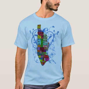 Kaart met kleurcode Manhattan T-shirt