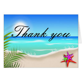 Kaart met kleurrijke zeesterren voor bedankje na b
