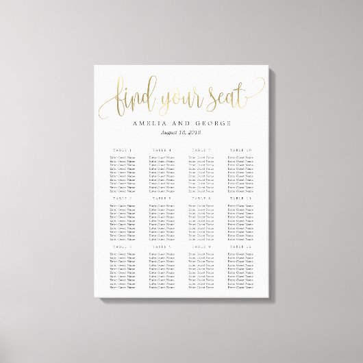 Kaart met lage kalligrafie Canvas Faux Gold (Voorkant)