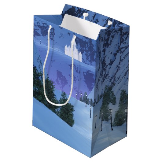 Kaart met lichtgewicht tas medium cadeauzakje (Achterkant Gekanteld)