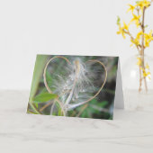Kaart met lightbeige plant hart, in blanco (Gele Bloem)