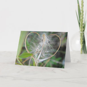 Kaart met lightbeige plant hart, in blanco