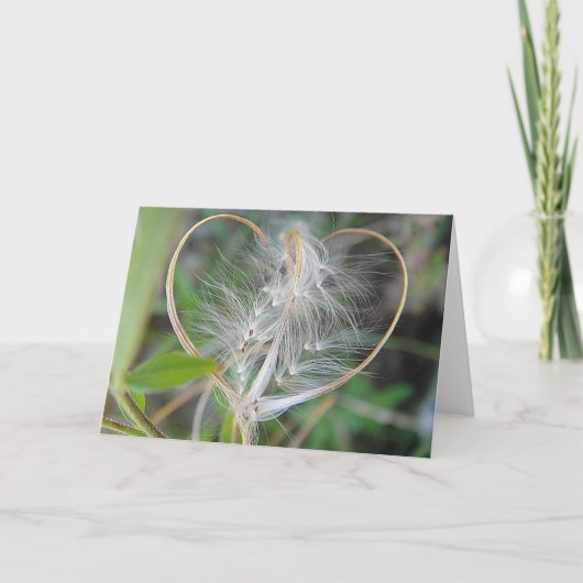Kaart met lightbeige plant hart, in blanco (Voorkant)