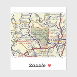 kaart met Mammoth Cave NP Sticker