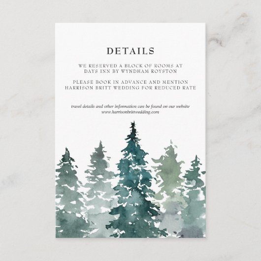 Kaart met minimale huwelijksgegevens | Waterverven (Voorkant)