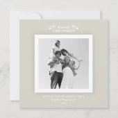 Kaart met minimale Warm Grey/Beige Kerstmis (Voorkant)