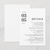 Kaart met minimale weduwengegevens voor een klein  (Voorkant / Achterkant)