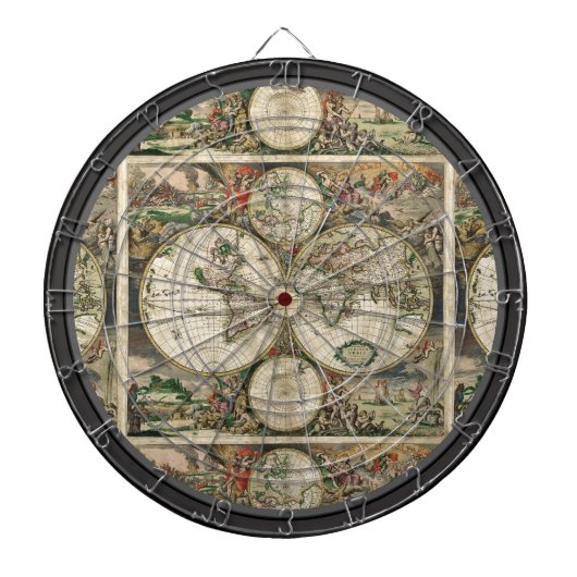  kaart met multidoel-dartboard dartbord (Voorkant)