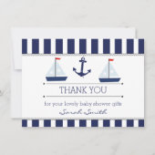 Kaart met Nautisch Baby shower flat bedankt (Voorkant)