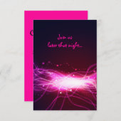 Kaart met Neon Star Bat Mitzvah Reception Party (Voorkant / Achterkant)