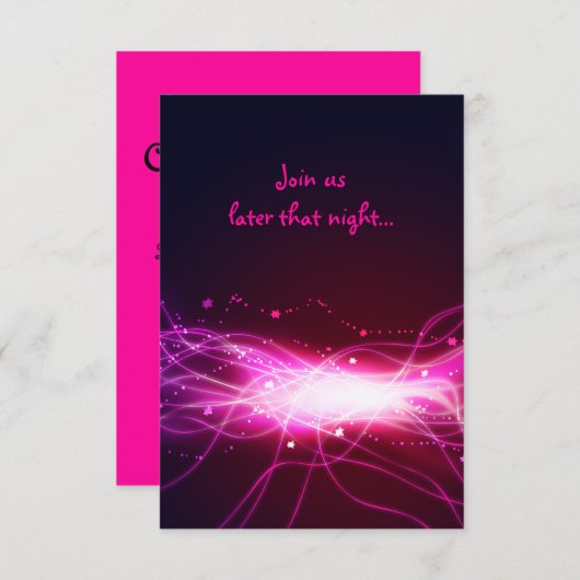 Kaart met Neon Star Bat Mitzvah Reception Party (Voorkant / Achterkant)