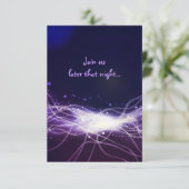 Kaart met Neon Star Bat Mitzvah Reception Party (Staand voorkant)