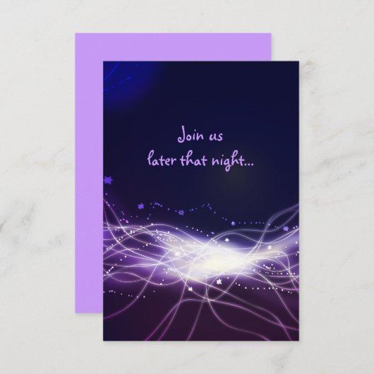 Kaart met Neon Star Bat Mitzvah Reception Party (Voorkant / Achterkant)