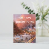 Kaart met Nissan GTR Flat Kaart (Staand voorkant)