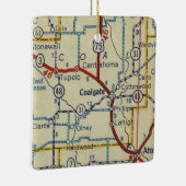 Kaart met OK Retro coalgeren Keramisch Ornament (Rechts)