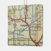 Kaart met OK Retro coalgeren Keramisch Ornament (Links)