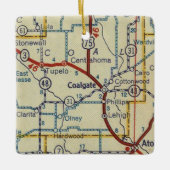 Kaart met OK Retro coalgeren Keramisch Ornament (Voorkant)