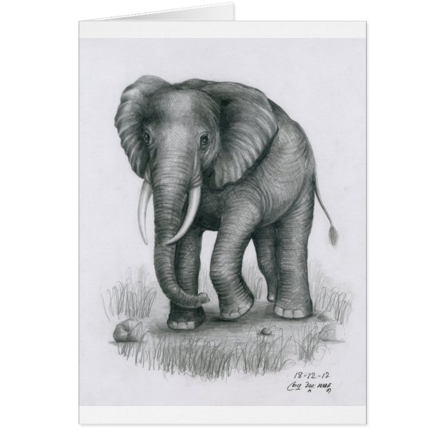 Kaart met olifant van Vannak Anan Prum (Voorkant)