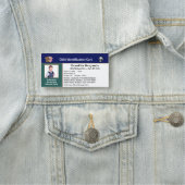 Kaart met onderliggende foto-ID-identificatie Stud Naamplaatje (In situ)