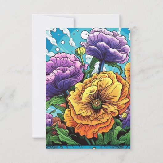 Kaart met opvallende bloemen (Voorkant)