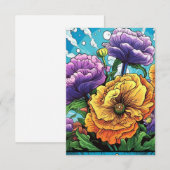 Kaart met opvallende bloemen (Voorkant / Achterkant)