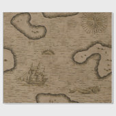  kaart met piraten cadeaupapier (Vlak)