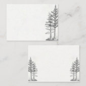 Kaart met platte noot, bomen notitiekaartje (Voorkant / Achterkant)