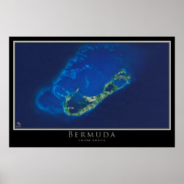 Kaart met Poster van Bermuda Satellite