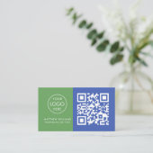Kaart met professionele QR-code - Moderne Logo Visitekaartje (Staand voorkant)