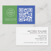 Kaart met professionele QR-code - Moderne Logo Visitekaartje (Voorkant / Achterkant)